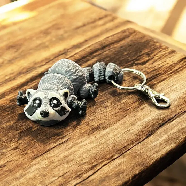 Floppy Friend - Segmented Raccoon Key Chain/Bag Charm