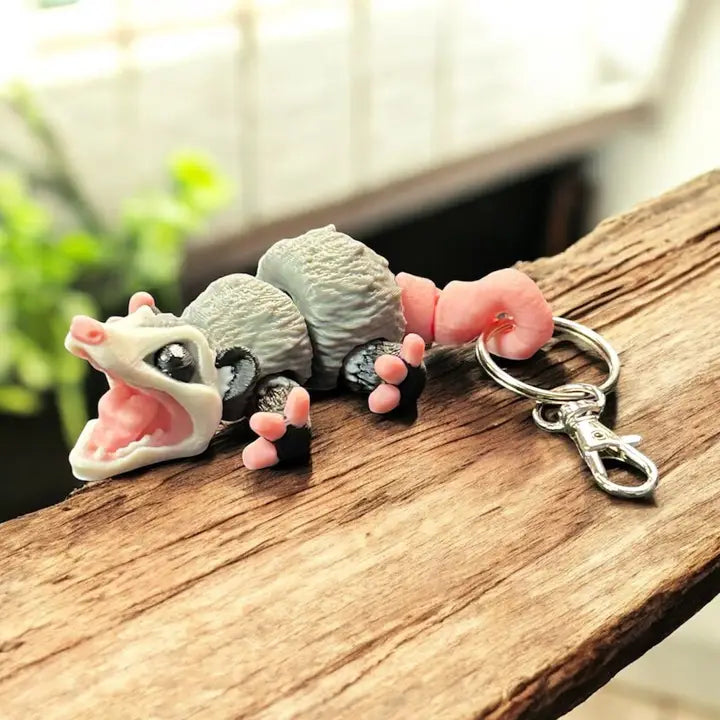 Floppy Friend - Segmented Opossum Key Chain/Bag Charm