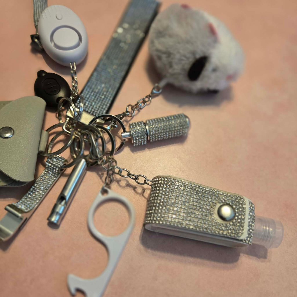 AAAAAAHH Silver Bling Women's Safety Opossum Keychain