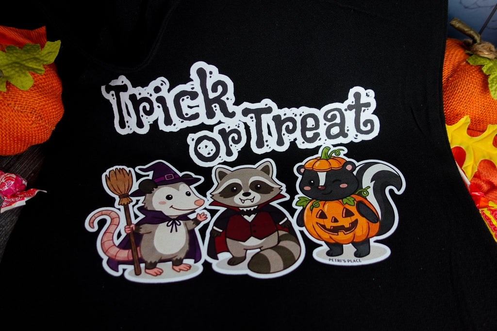 Trick or Treat Halloween Character Canvas Tote (Black)