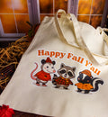 Happy Fall Y'all Character Canvas Tote